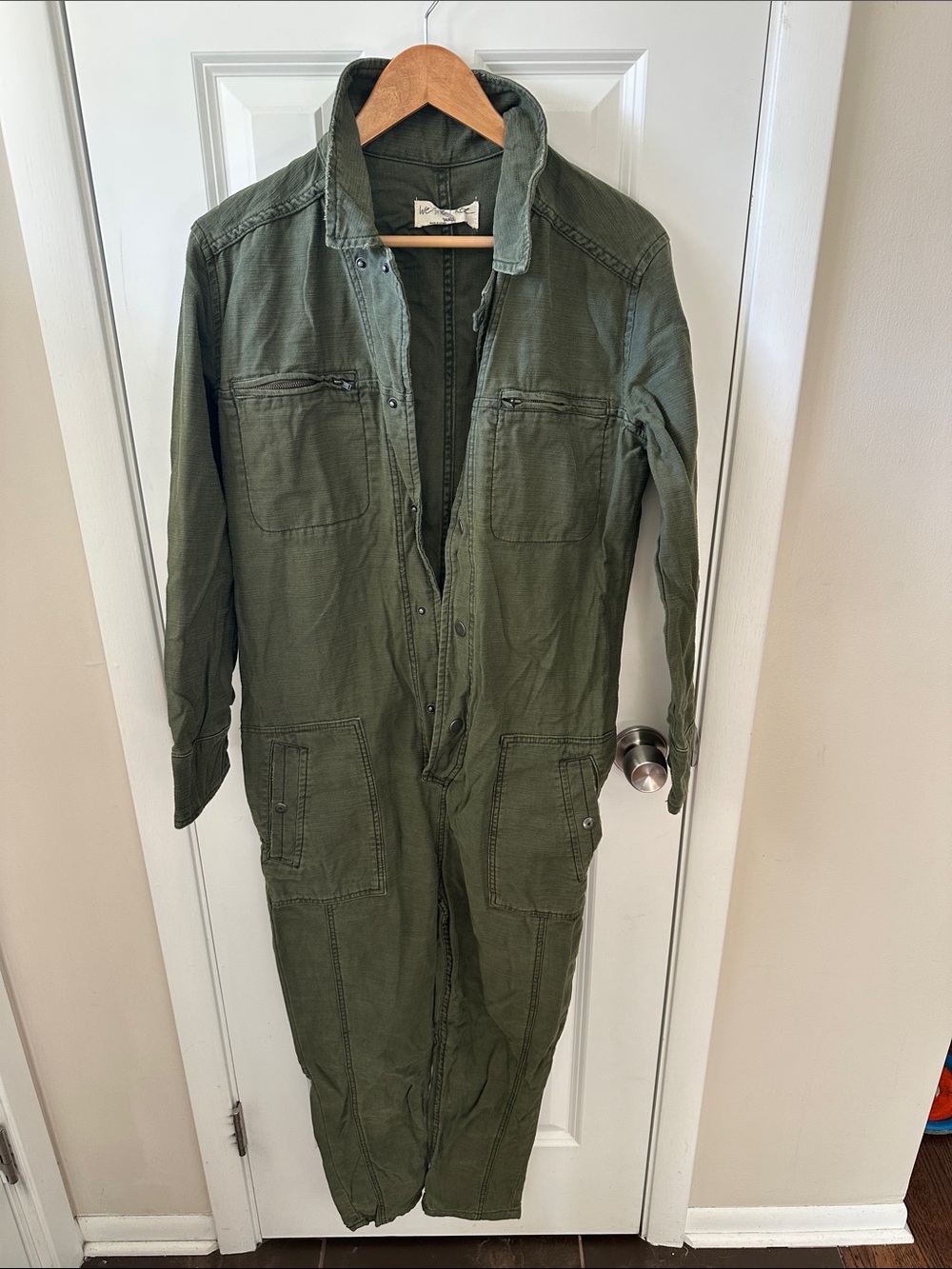 Free People Olive Green Utility Jumpsuit